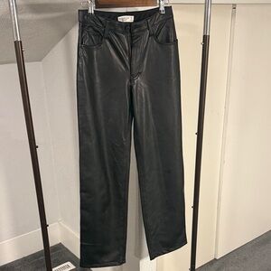 Black Faux Leather Pants